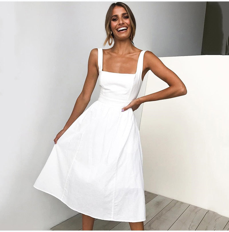 Summer Backless Midi Style Dress Trinoyona Summer Backless Midi Style Dress Trinoyona