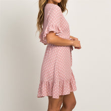 Load image into Gallery viewer, Women&#39;s Summer Short Sleeve Polka Dot Party Dress