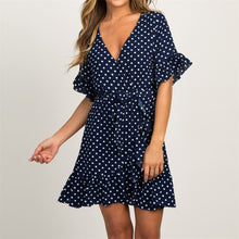 Load image into Gallery viewer, Women&#39;s Summer Short Sleeve Polka Dot Party Dress