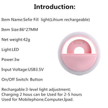 Load image into Gallery viewer, Light Enhancing  Selfie Ring ( USB Charging)
