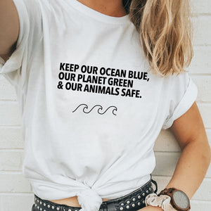 2020 Women's Slogan for Environment T-Shirt 1