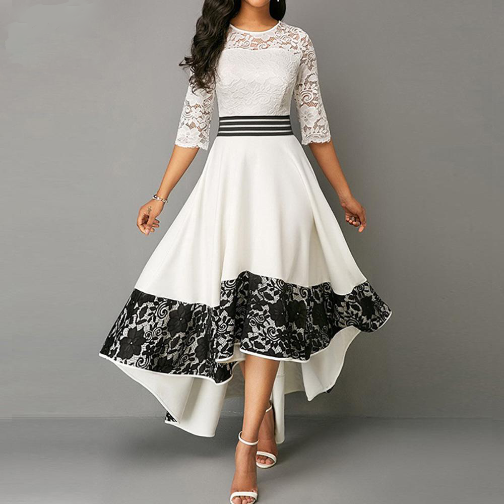 White Lace Long Maxi Dress