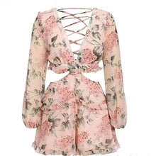Load image into Gallery viewer, Women&#39;s Chiffon Floral Printed Backless  Playsuit  Dress