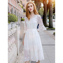 Load image into Gallery viewer, Women&#39;s Chiffon Embroidery Dress