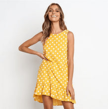 Load image into Gallery viewer, Polka Dot Summer Short Sleeveless Dress