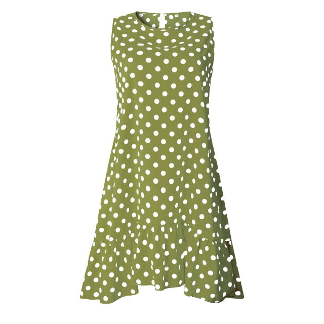 Polka Dot Summer Short Sleeveless Dress