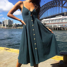 Load image into Gallery viewer, Backless Polka Dots Elegant Summer Dress