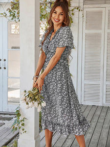 Summer Elegant Floral Midi Dress