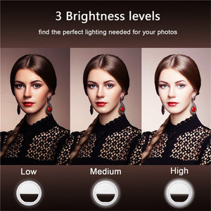 Light Enhancing  Selfie Ring ( USB Charging)
